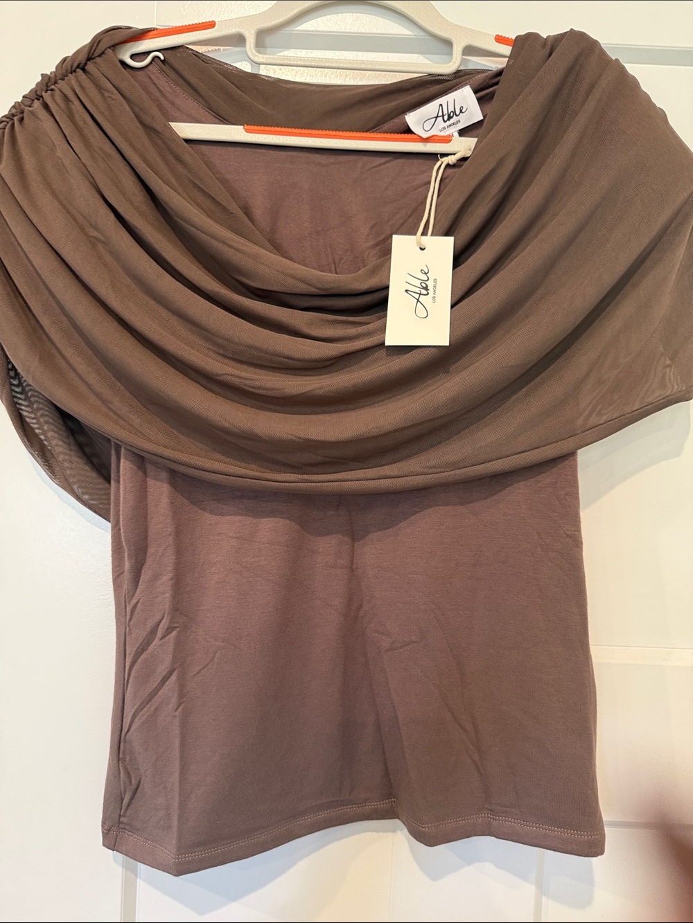 Able Draped  Brown Blouse